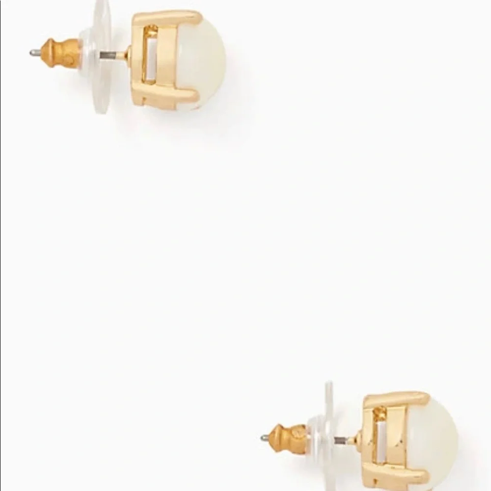 Kate Spade Pearl Gumdrop Stud Pierced Earrings Oversized Minimalist Jewelry NWT